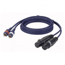 Câble LINE FL25 - 2 RCA Mâle L/R > 2 XLR/F 3 p.