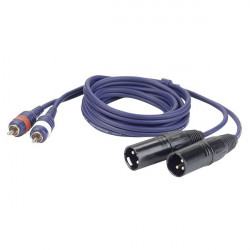 Câble LINE FL26 - 2 RCA Mâle L/R > 2 XLR/M 3 p.
