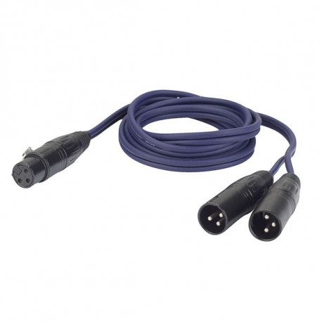 Câble Y FL39 - bal. XLR/F 3 p. > 2 XLR/M 3 p.