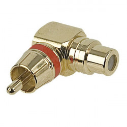 RCA Male to RCA Female 90° adapter