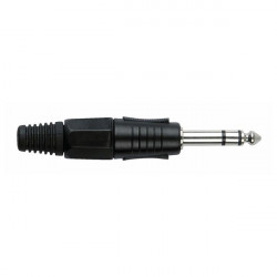 6.3 mm Jackplug Stereo, Black housing