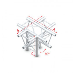 Cross + down 5-way, apex down