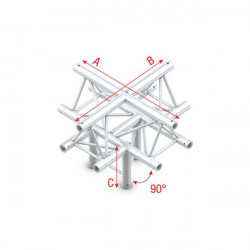 Cross + down 5-way, apex up