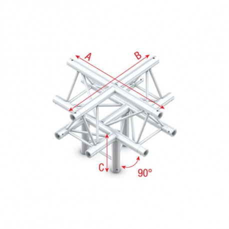 Cross + down 5-way, apex up